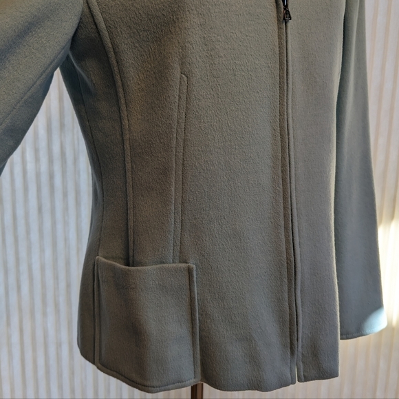 Vintage Women’s Light Blue Wool/Angora Coat Carlisle Size 8 Zip Front - Picture 4 of 16